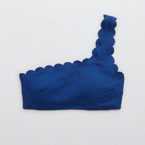 Aerie Waffle Scalloped One Shoulder Bikini Top